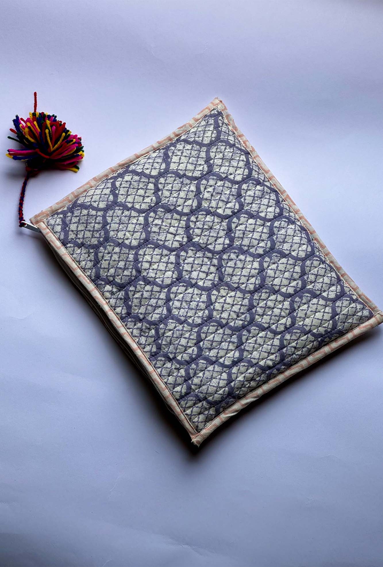 Gray Moroccan Pouch Set of 3 - Flat Quilted