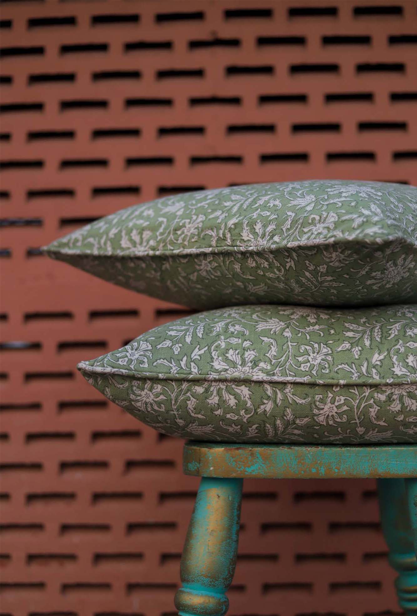 Cushion Cover Green Jaal