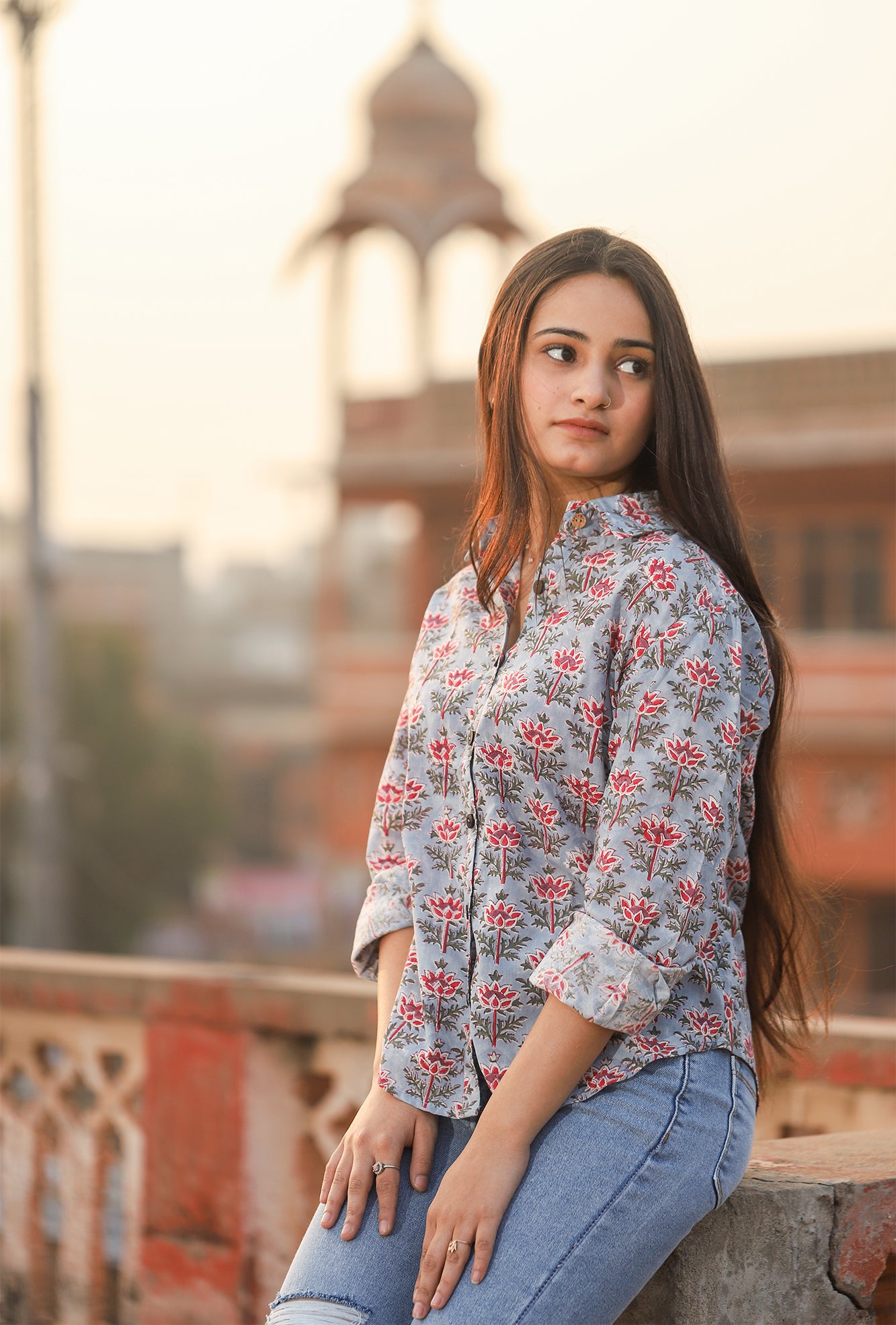 Shirt Mallika Blue Floral