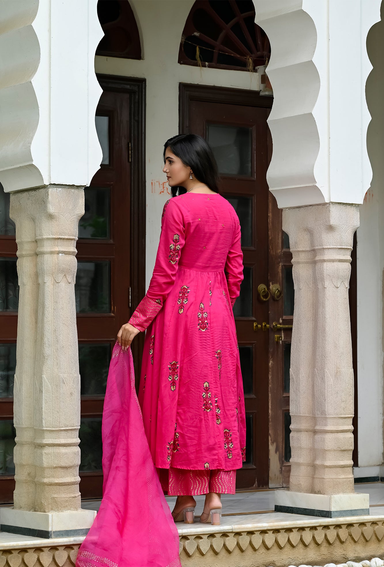 Utsav Pink Front Open Kurta Set