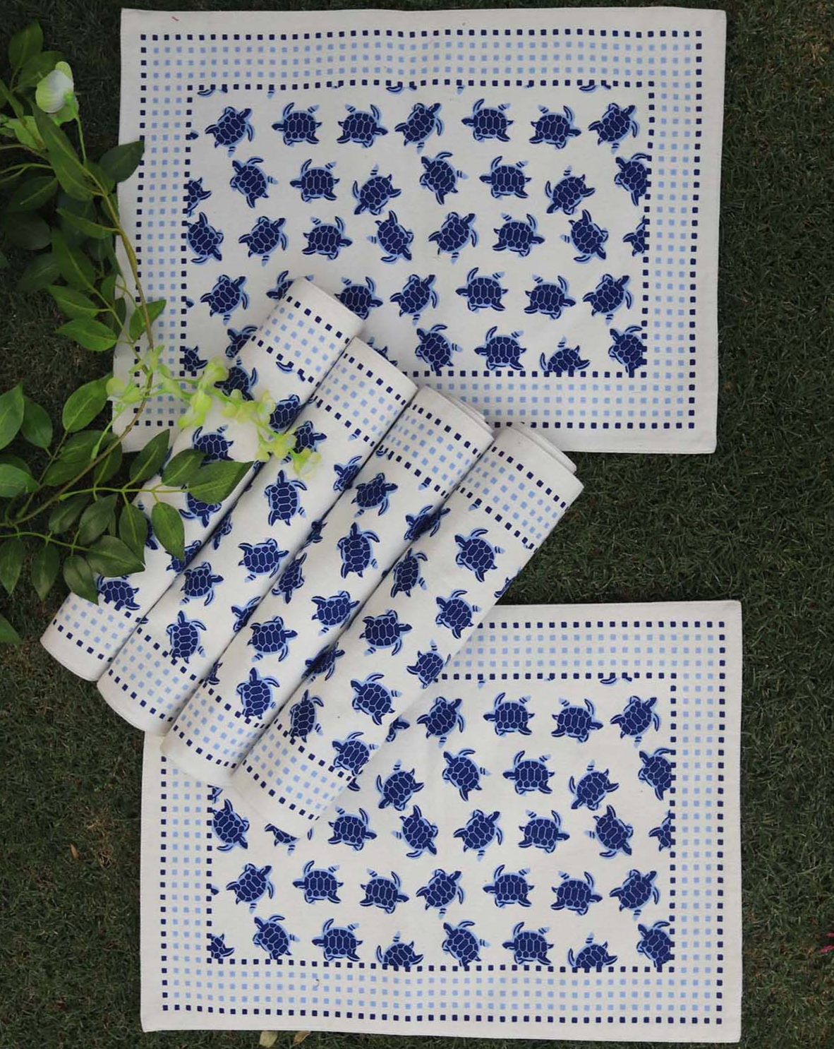 Place Mat Set of 6 Tortoise Blue