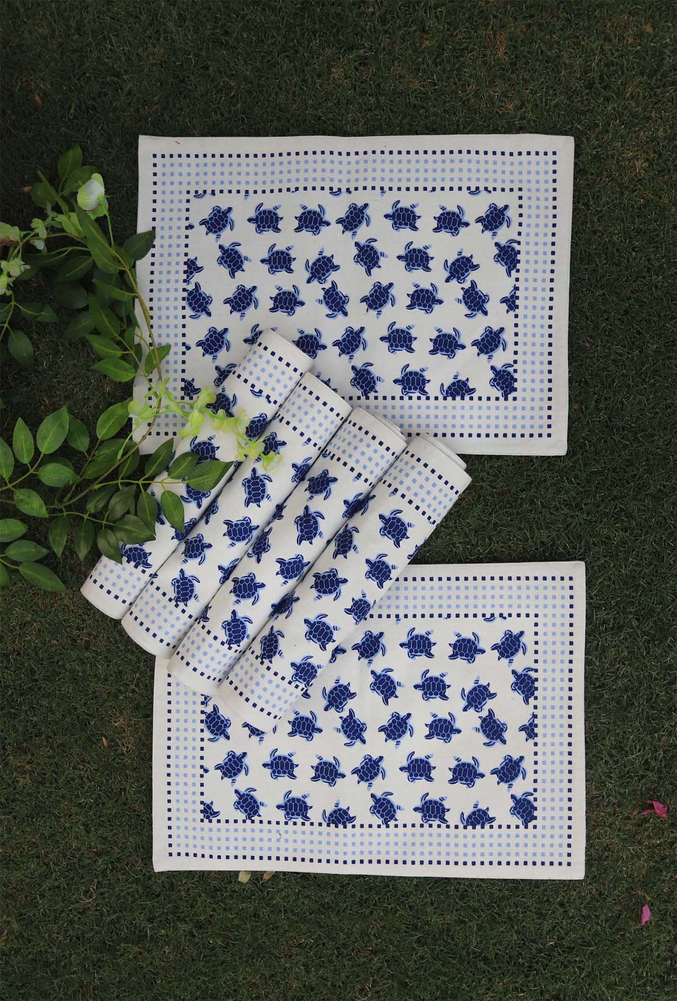 Place Mat Set of 6 Tortoise Blue