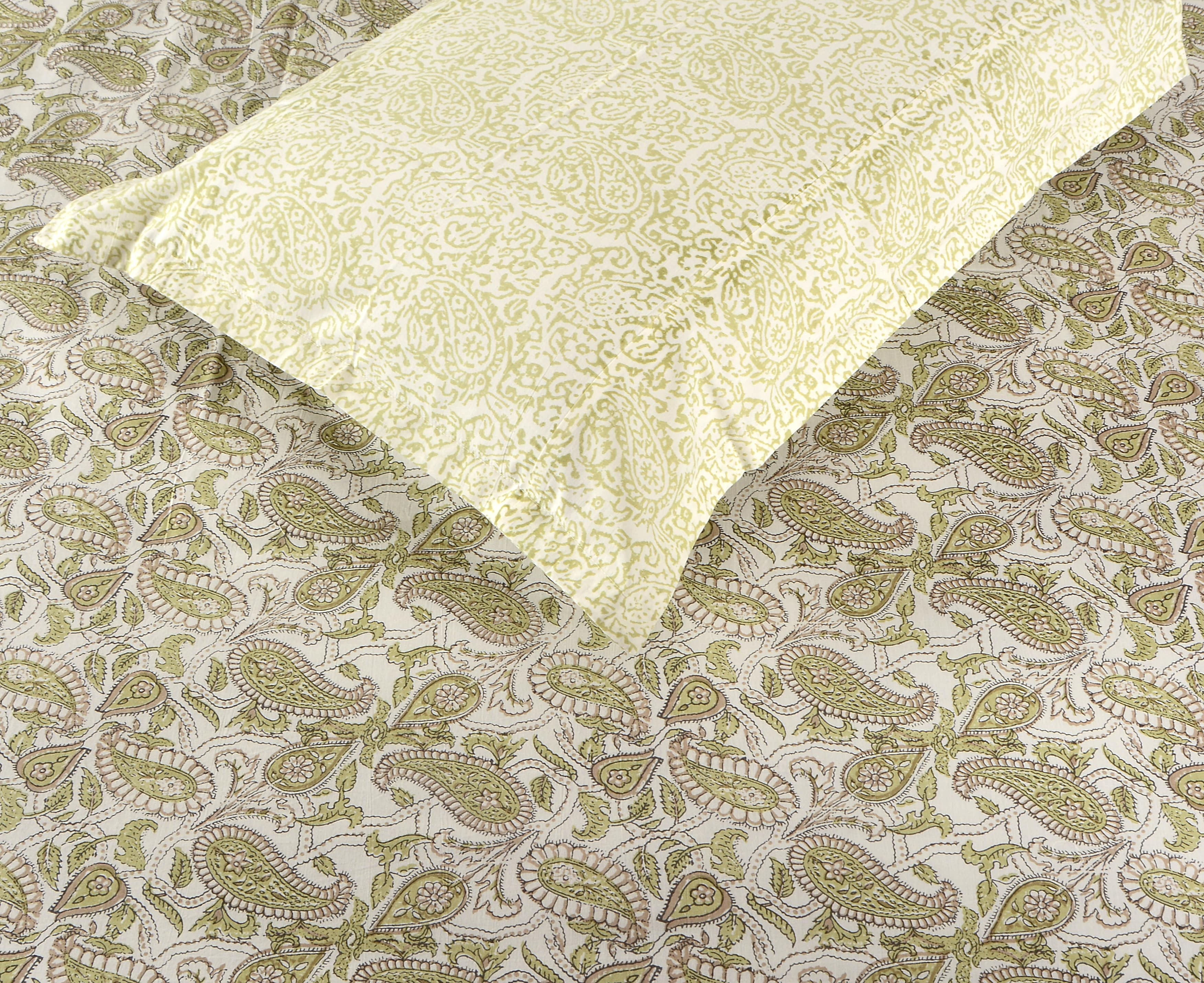 Green Small Paisley - Bed Sheet