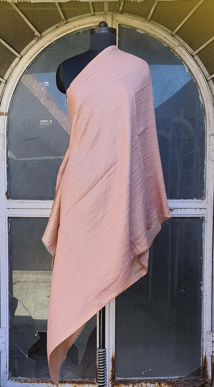 Women Pashmina Stole Peach Plain Reversible