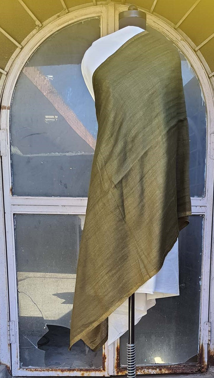 Women Pashmina Stole Olive Green Reversible