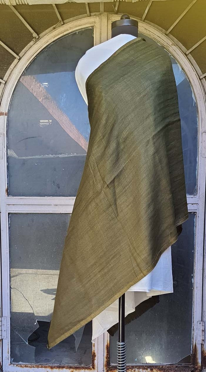 Women Pashmina Stole Olive Green Reversible