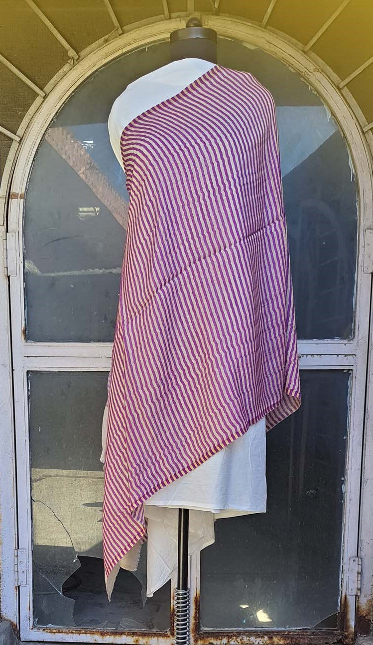 Women Pashmina Stole Striped Purple