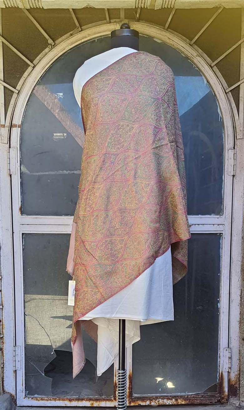 Women Pashmina Stole Self Mughal Texture