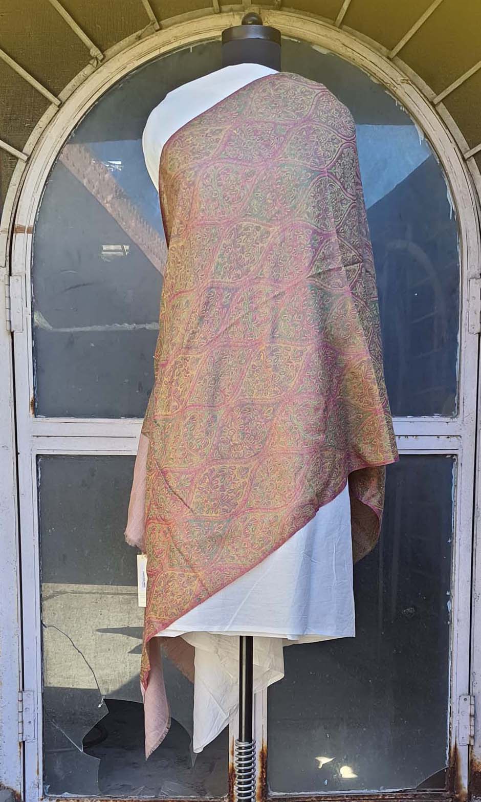 Women Pashmina Stole Self Mughal Texture