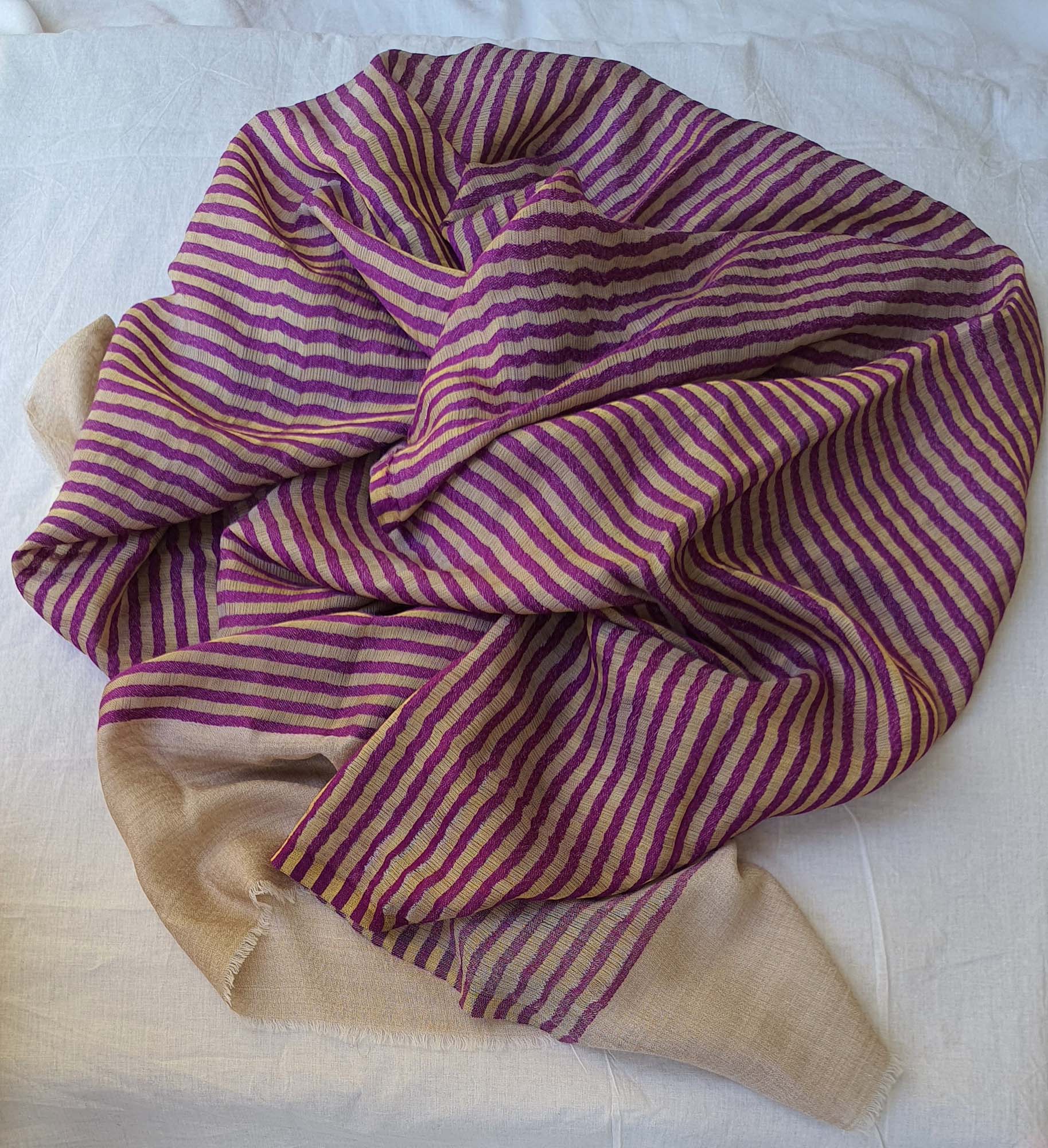 Women Pashmina Stole Striped Purple