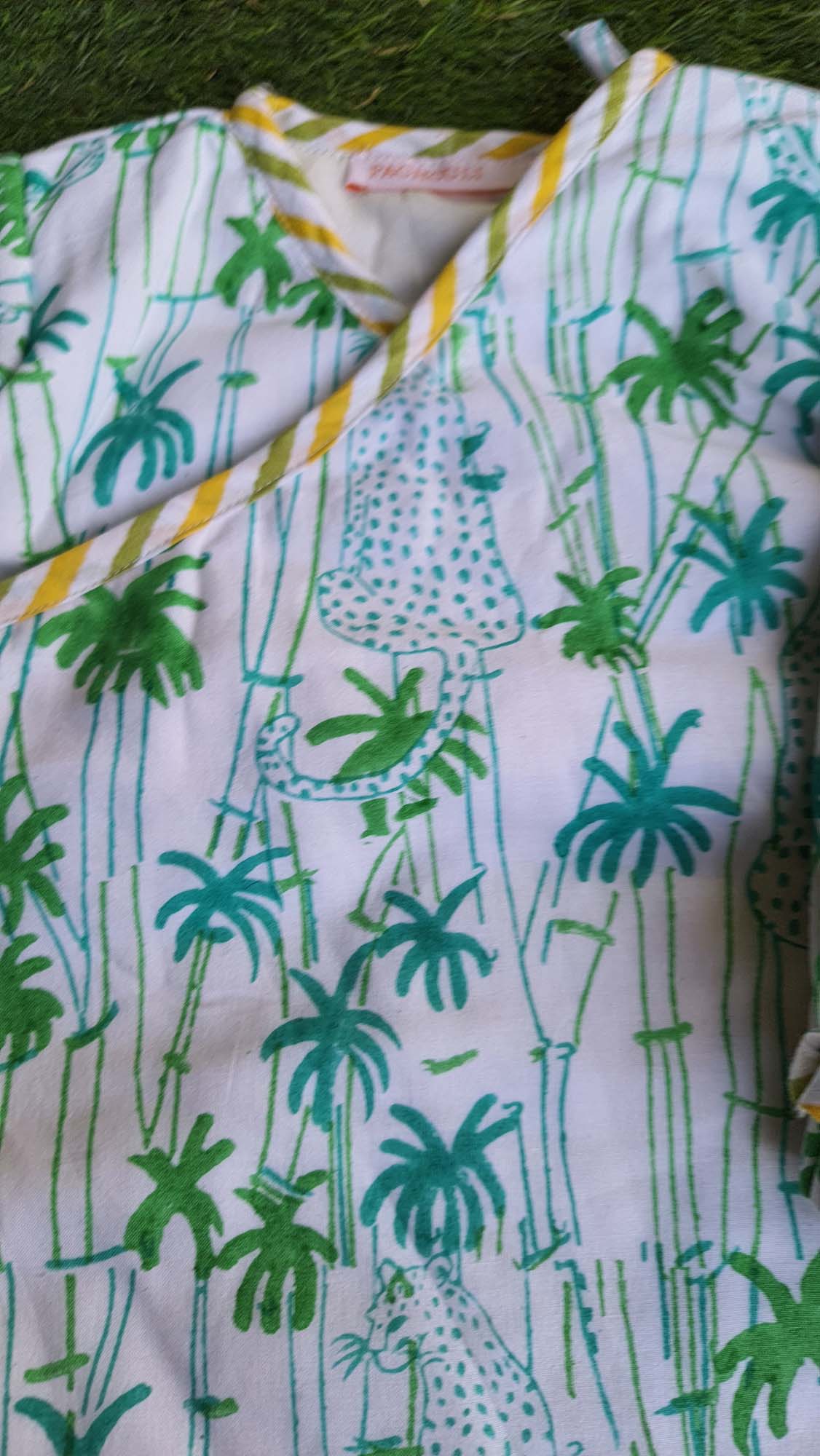 Infants Winter Top With Pajama Palm Tree Green