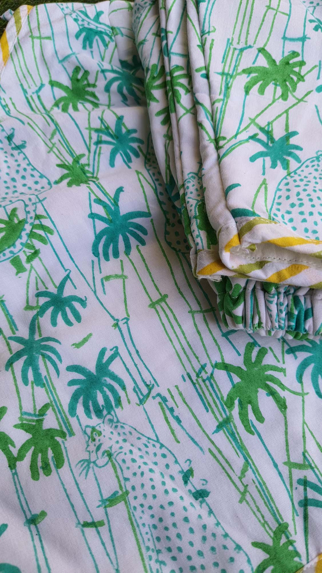 Infants Winter Top With Pajama Palm Tree Green