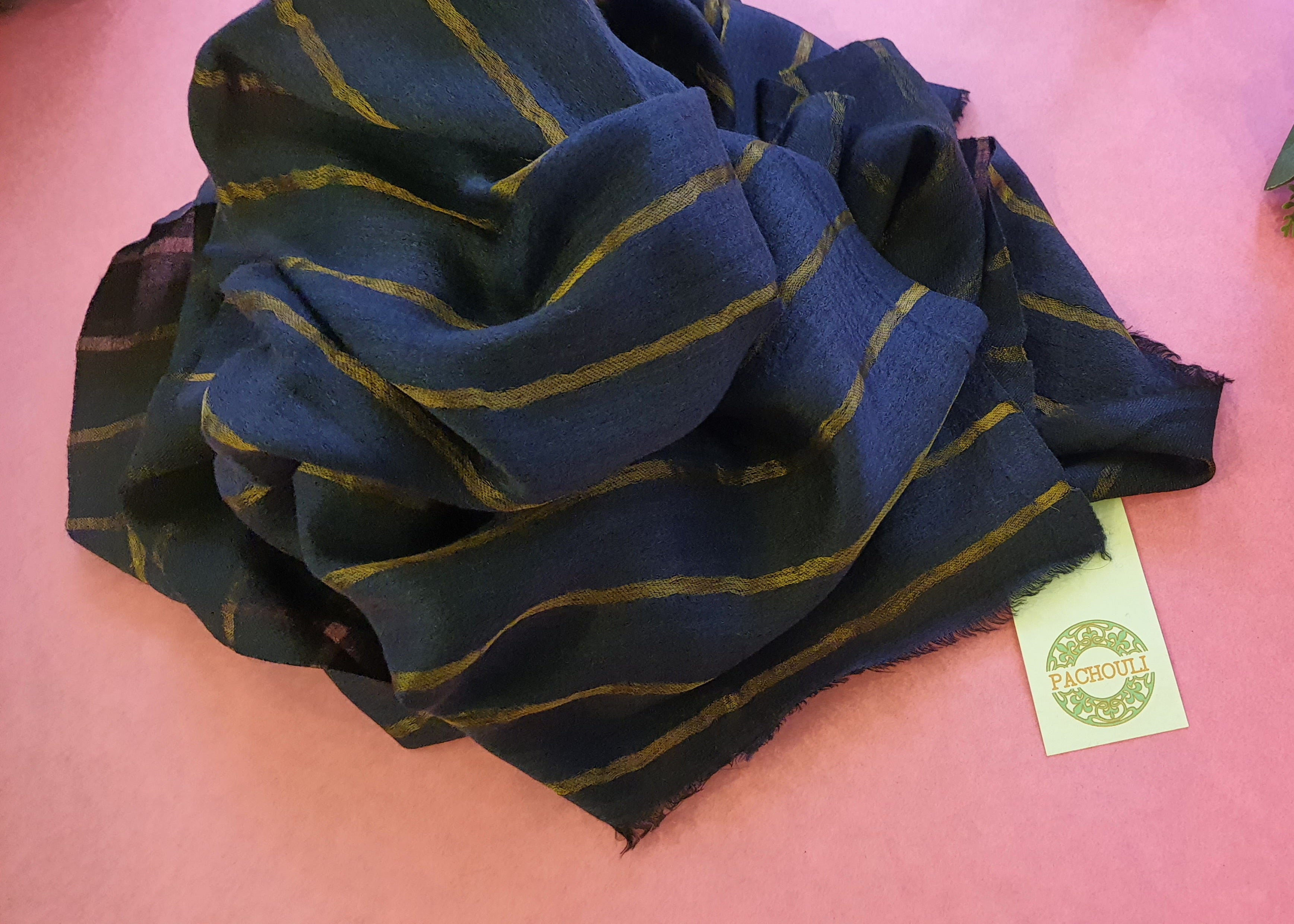 Women Pashmina Striped Blue