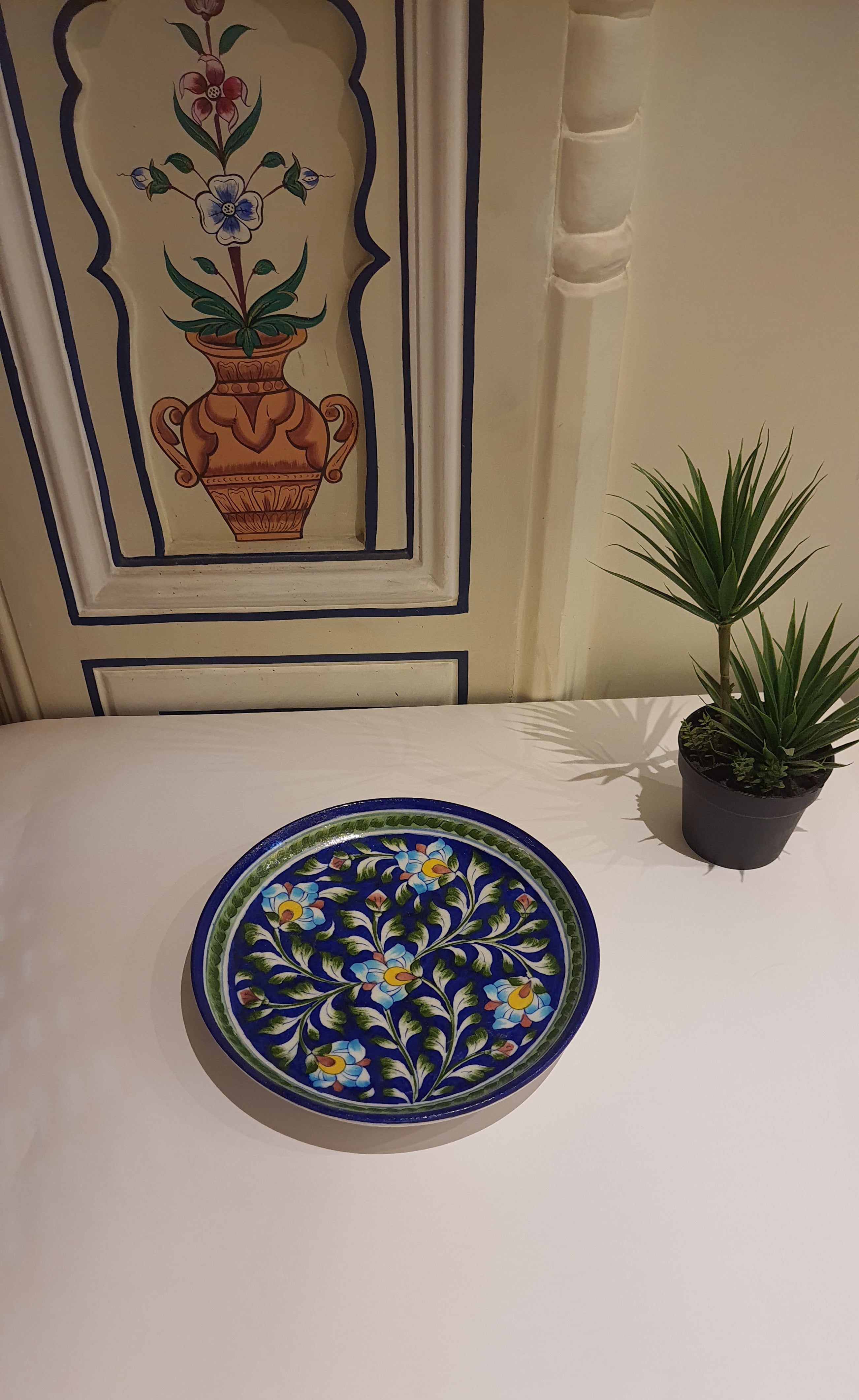 Plate Blue Indigo Ceramic