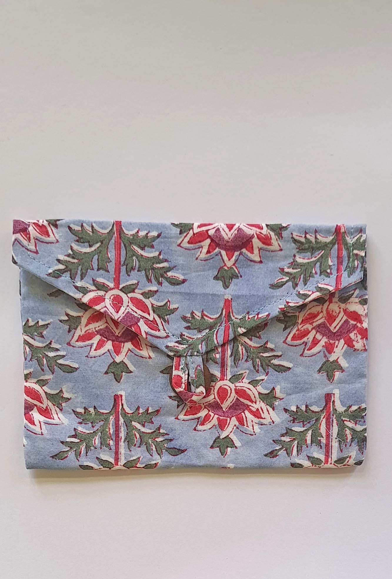 Blue Lotus Envelope Pouch