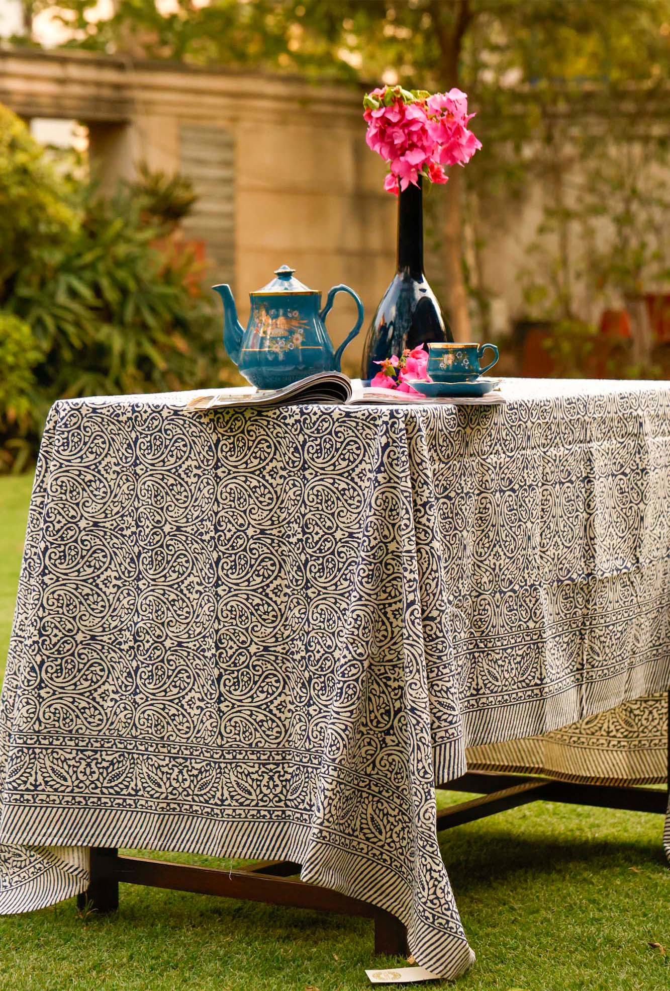 Table Cover Blue Paisley