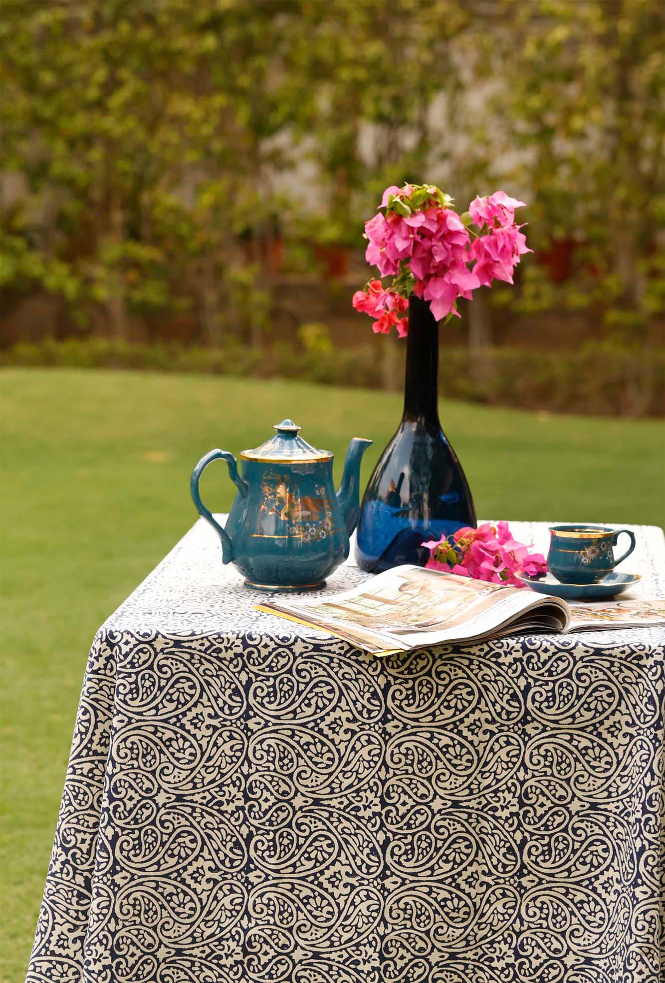 Table Cover Blue Paisley