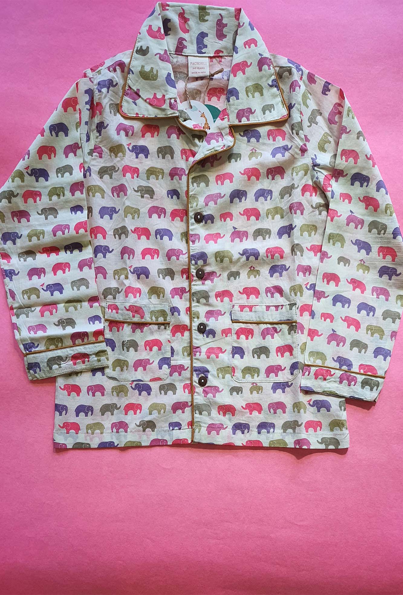 Multi Elephants Kids Night Suit