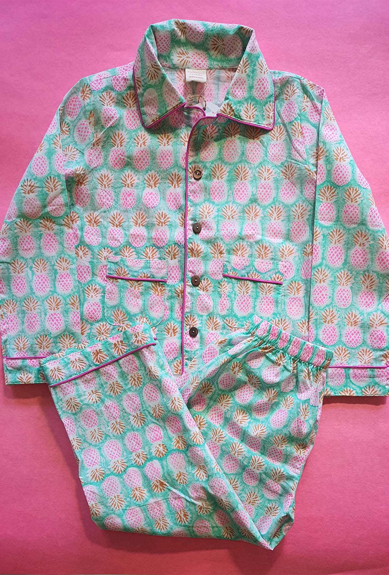 Mint Green Pine Kids Night Suit