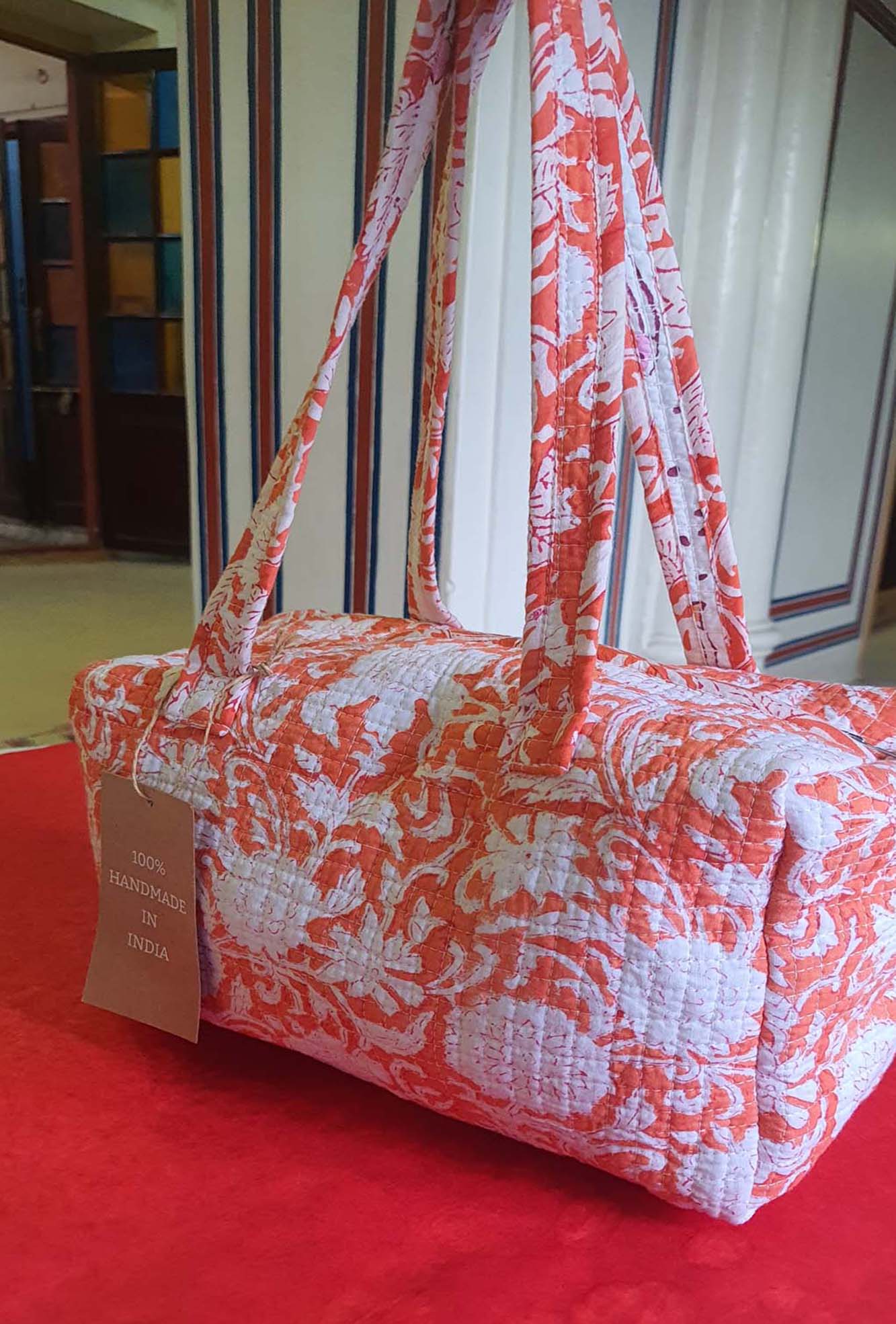 Bag Duffle Orange Floral