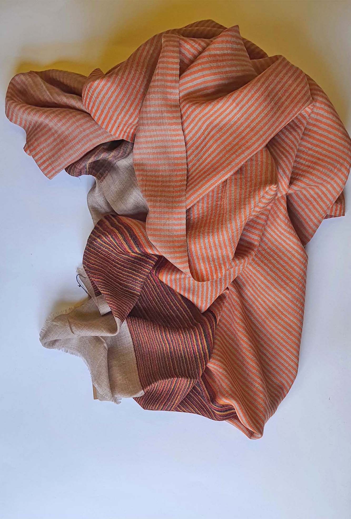 Pashmina Orange Striped