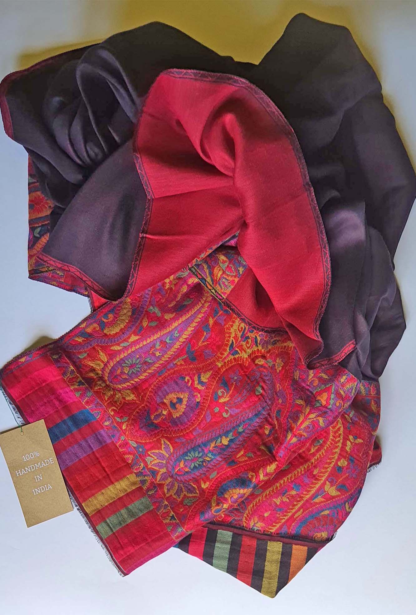 Pashmina Reversible Red Paisley