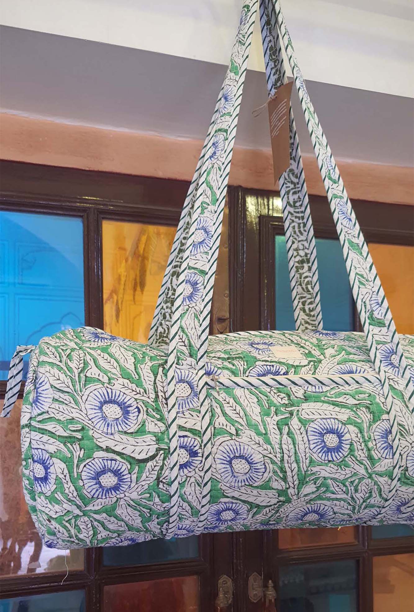 Bag Waffle Green Floral Jaal