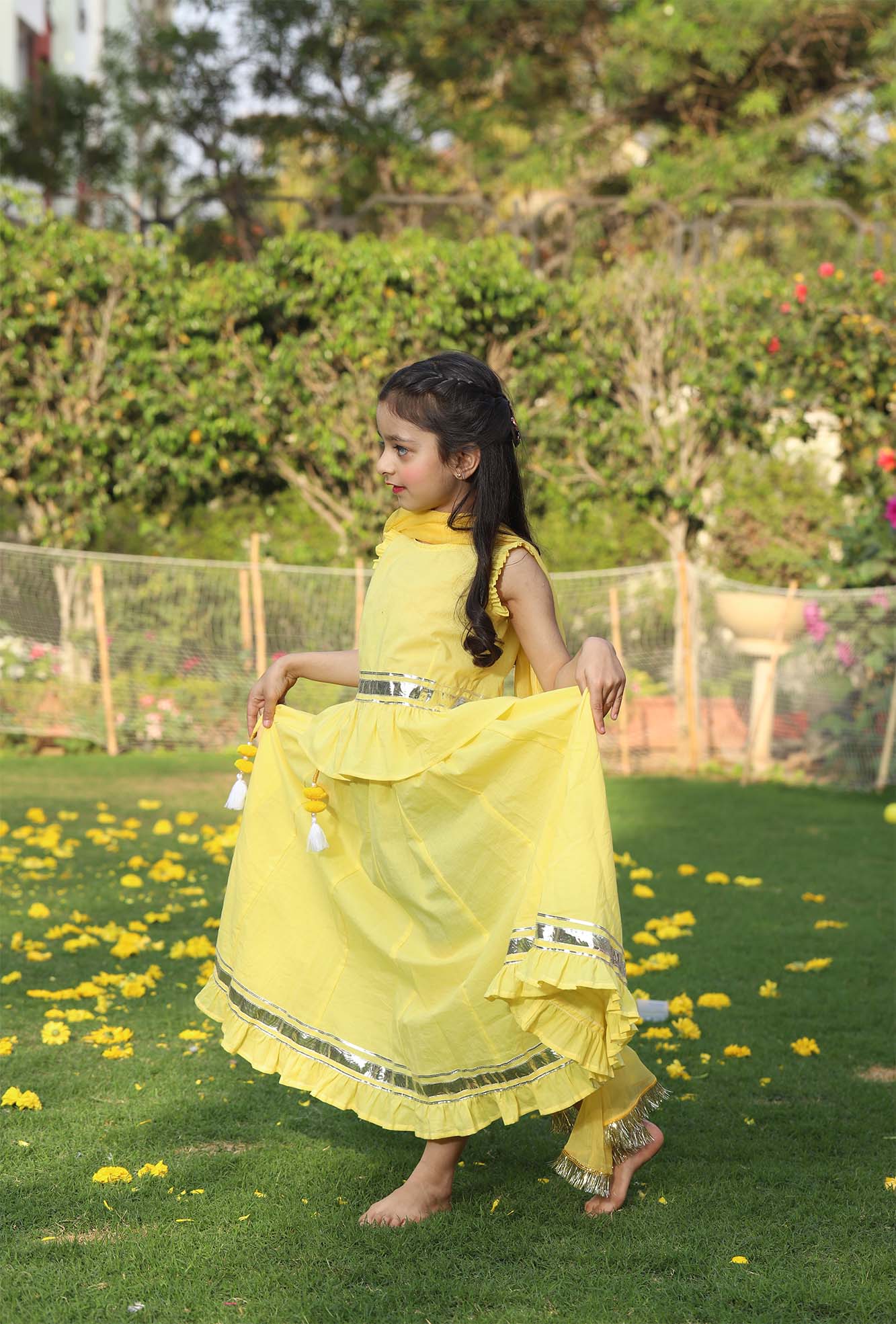 Girl Lehenga Set Daffodil Frill