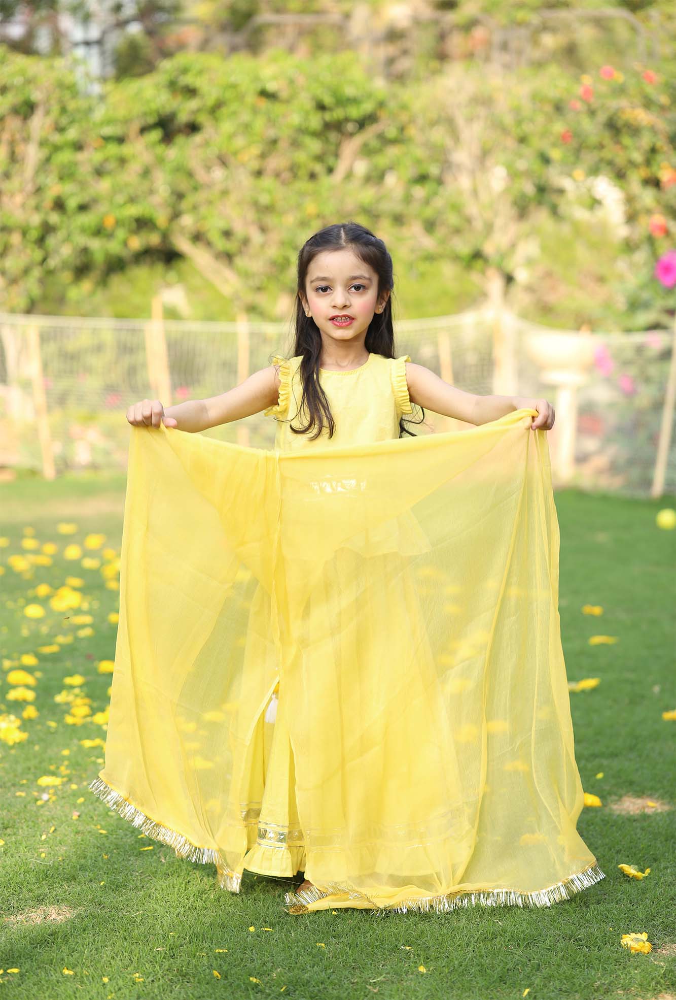 Girl Lehenga Set Daffodil Frill