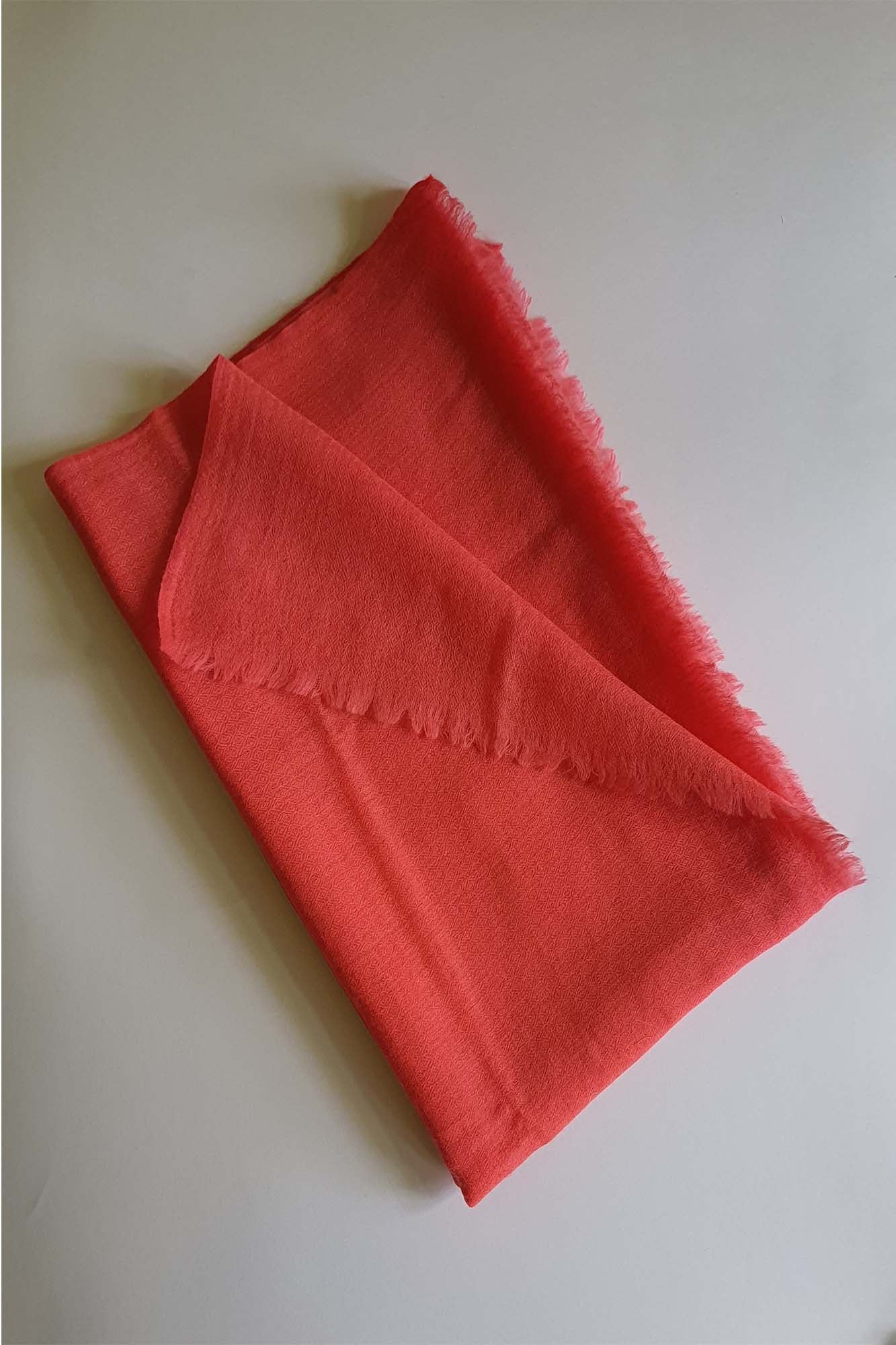 Women Pashmina Stole Plain Peach