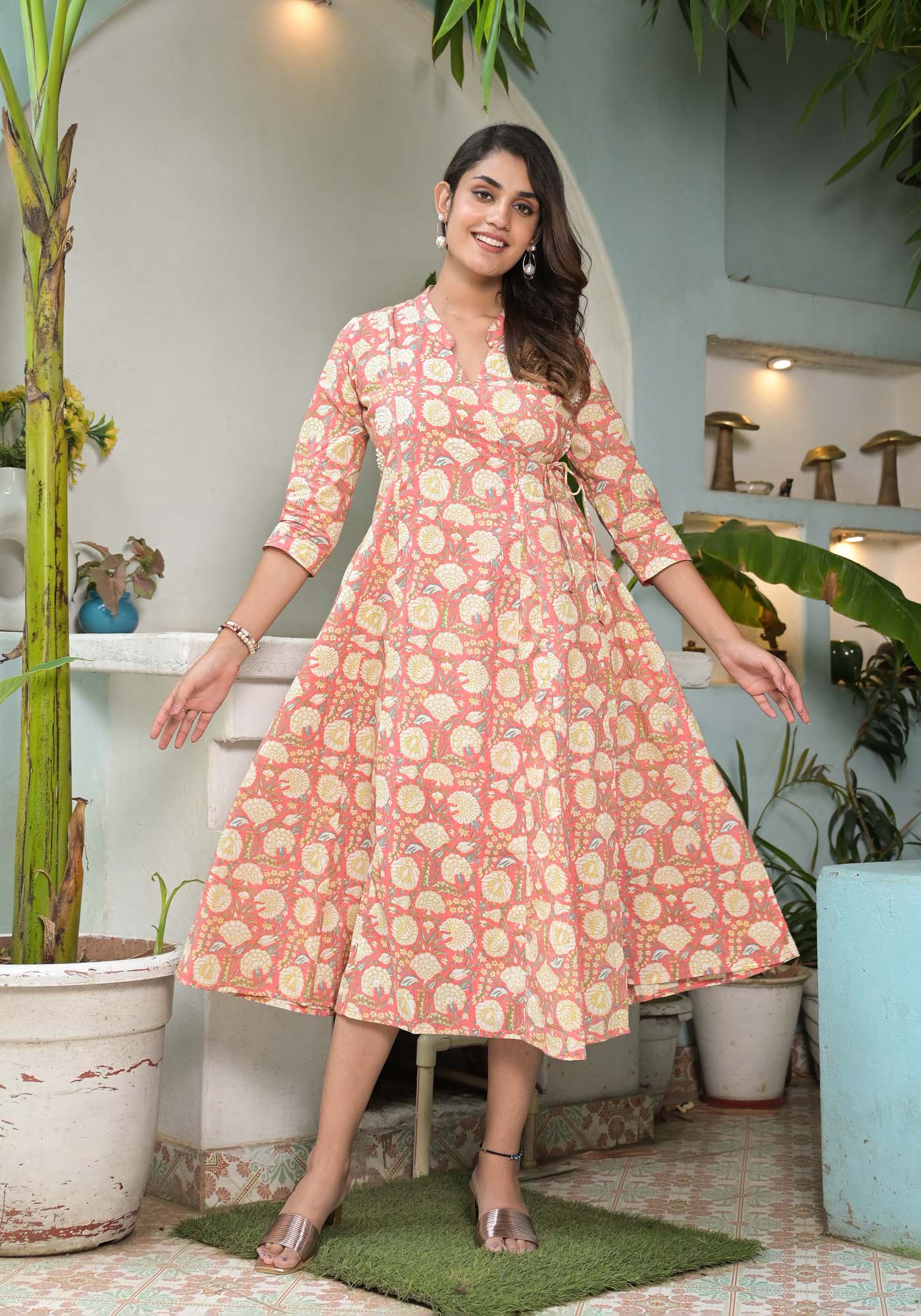 Afsana Angrakha Lotus Dress