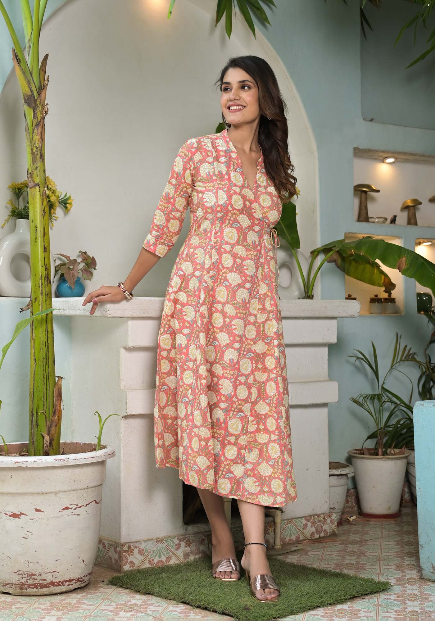 Afsana Angrakha Lotus Dress