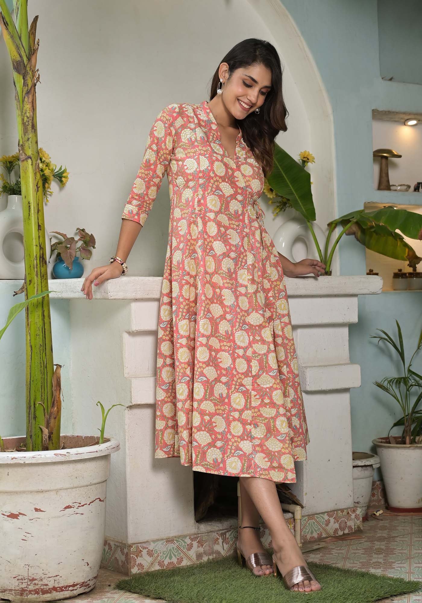 Afsana Angrakha Lotus Dress