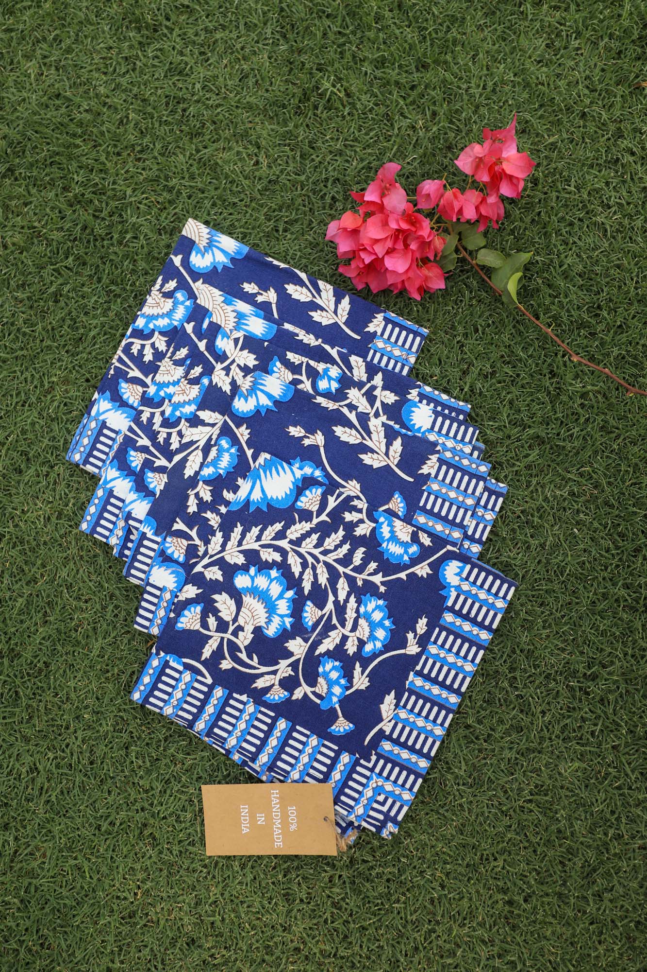 Napkin Set of 6 Blue Floral Jaal