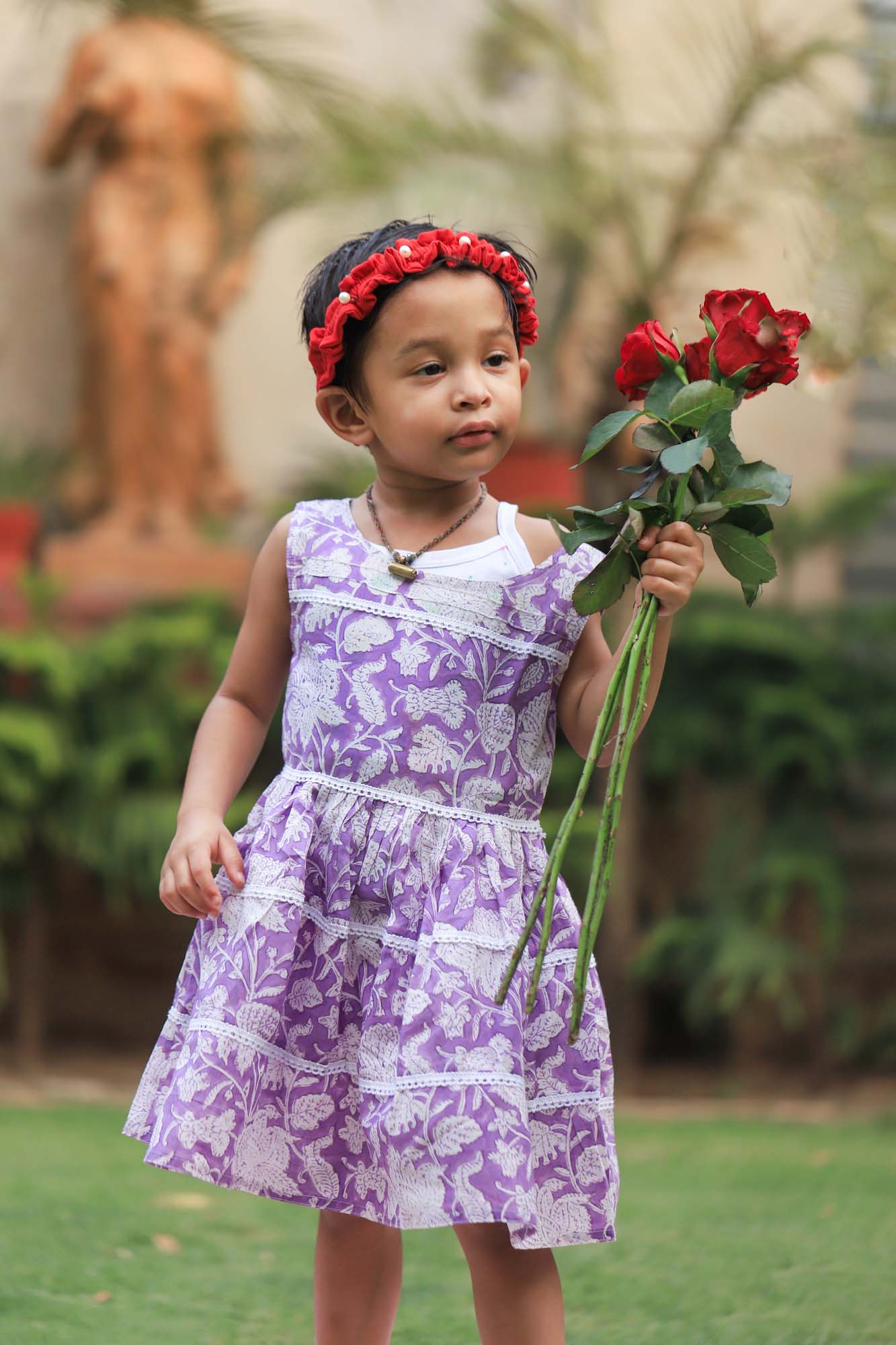 Glam Garden Purple Girl Frock