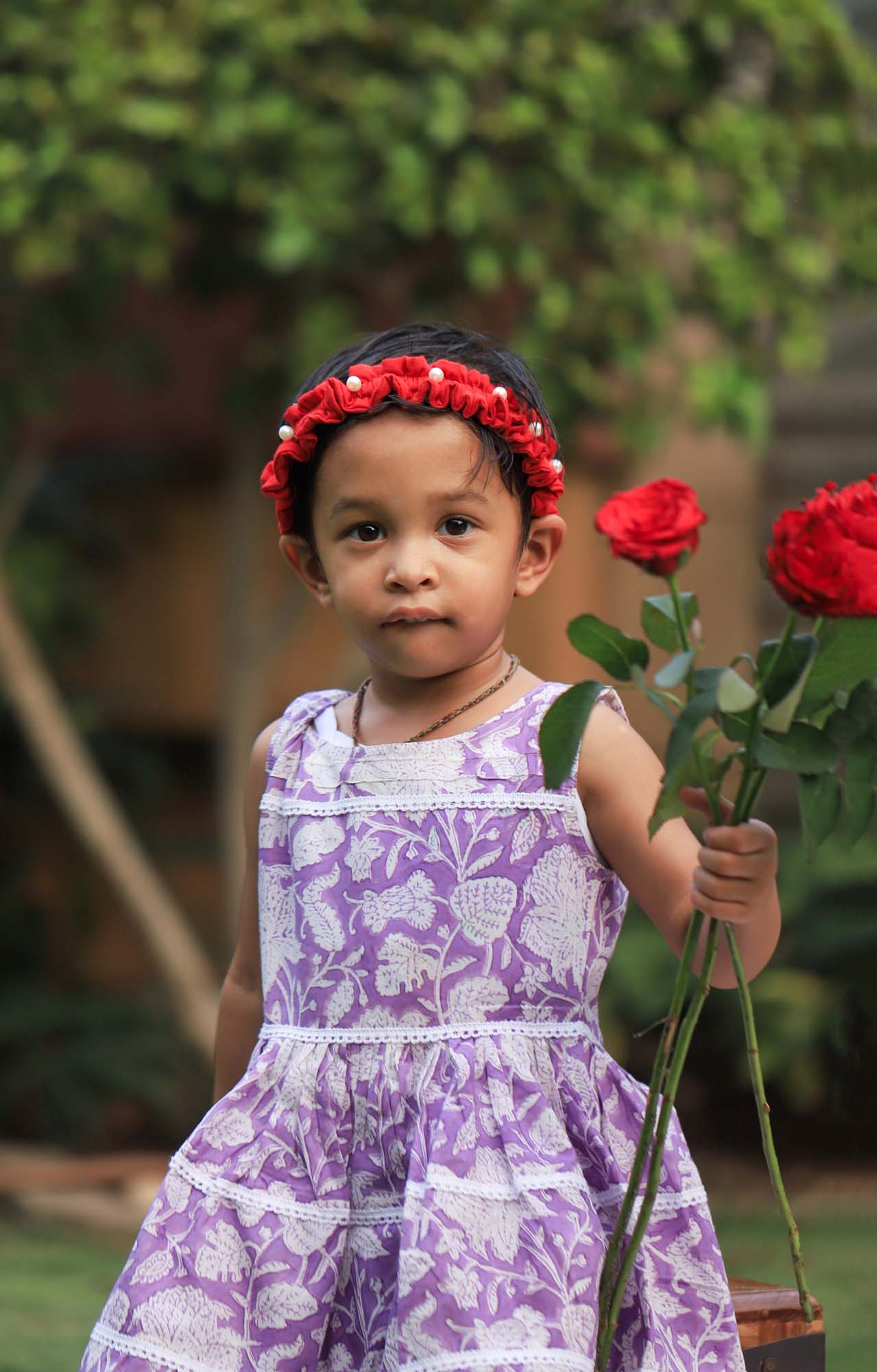 Glam Garden Purple Girl Frock