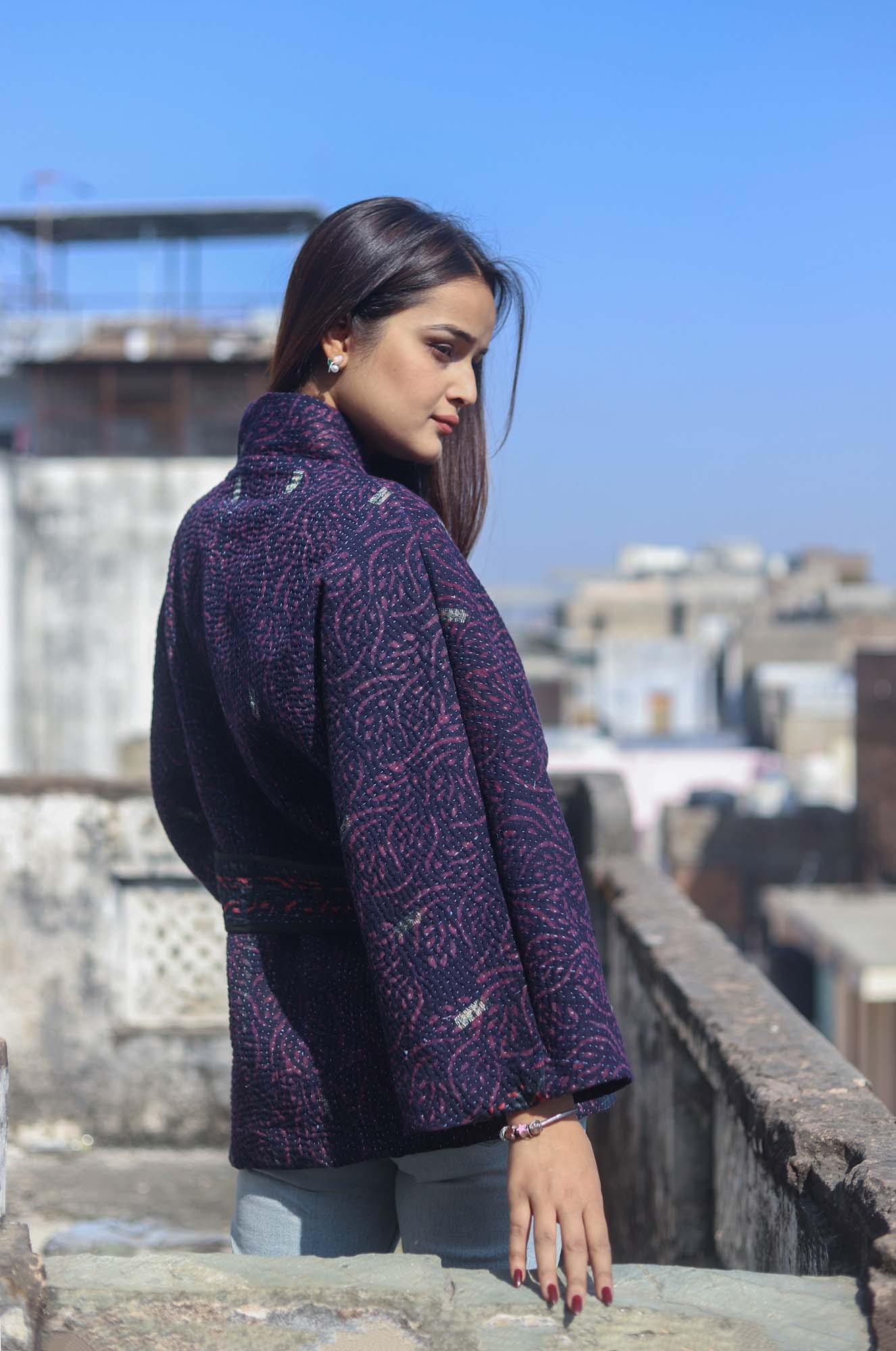 Purple Kantha Jacket