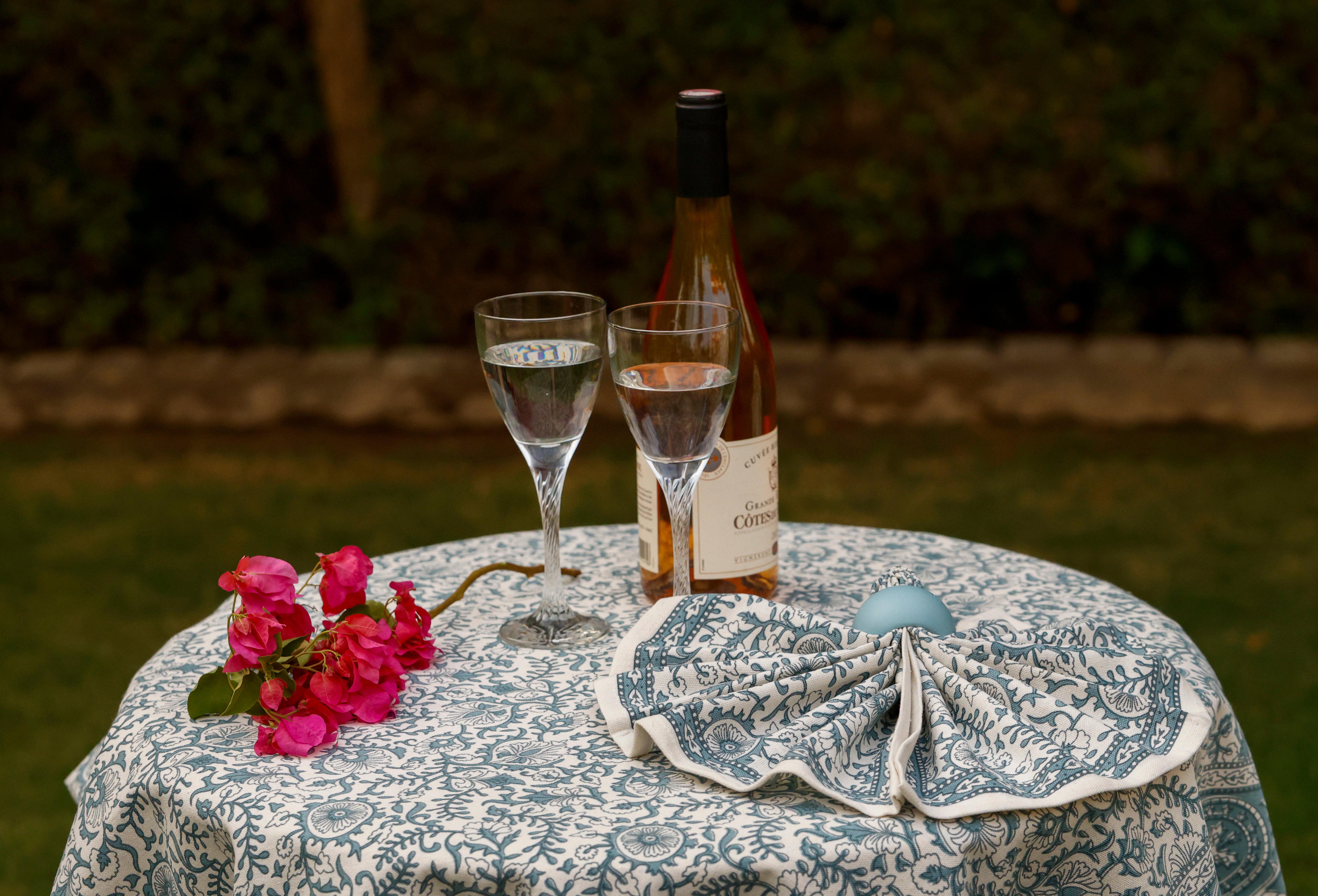 Table Cover Blue Paisley