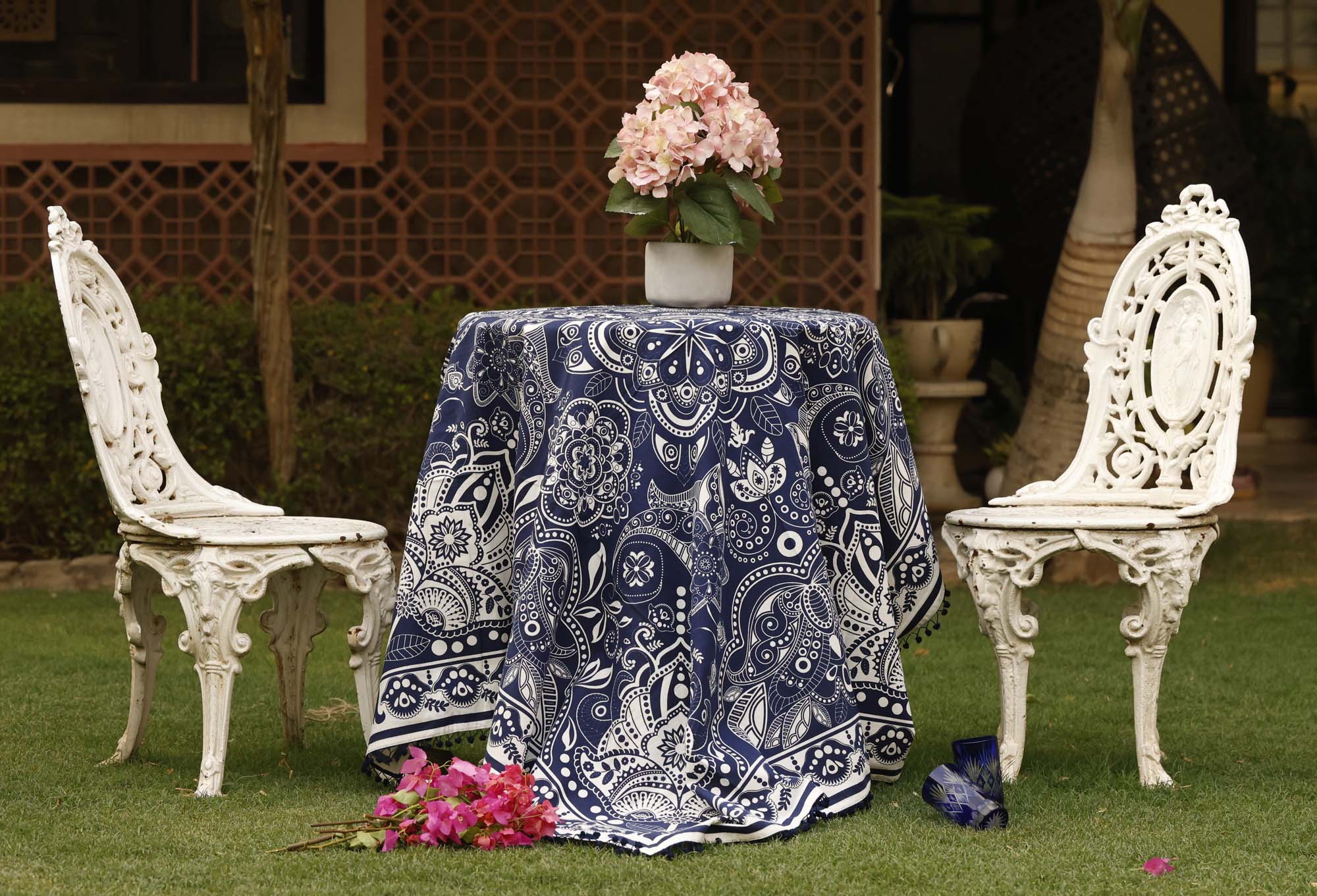 Table Cover Mandala Navy Blue