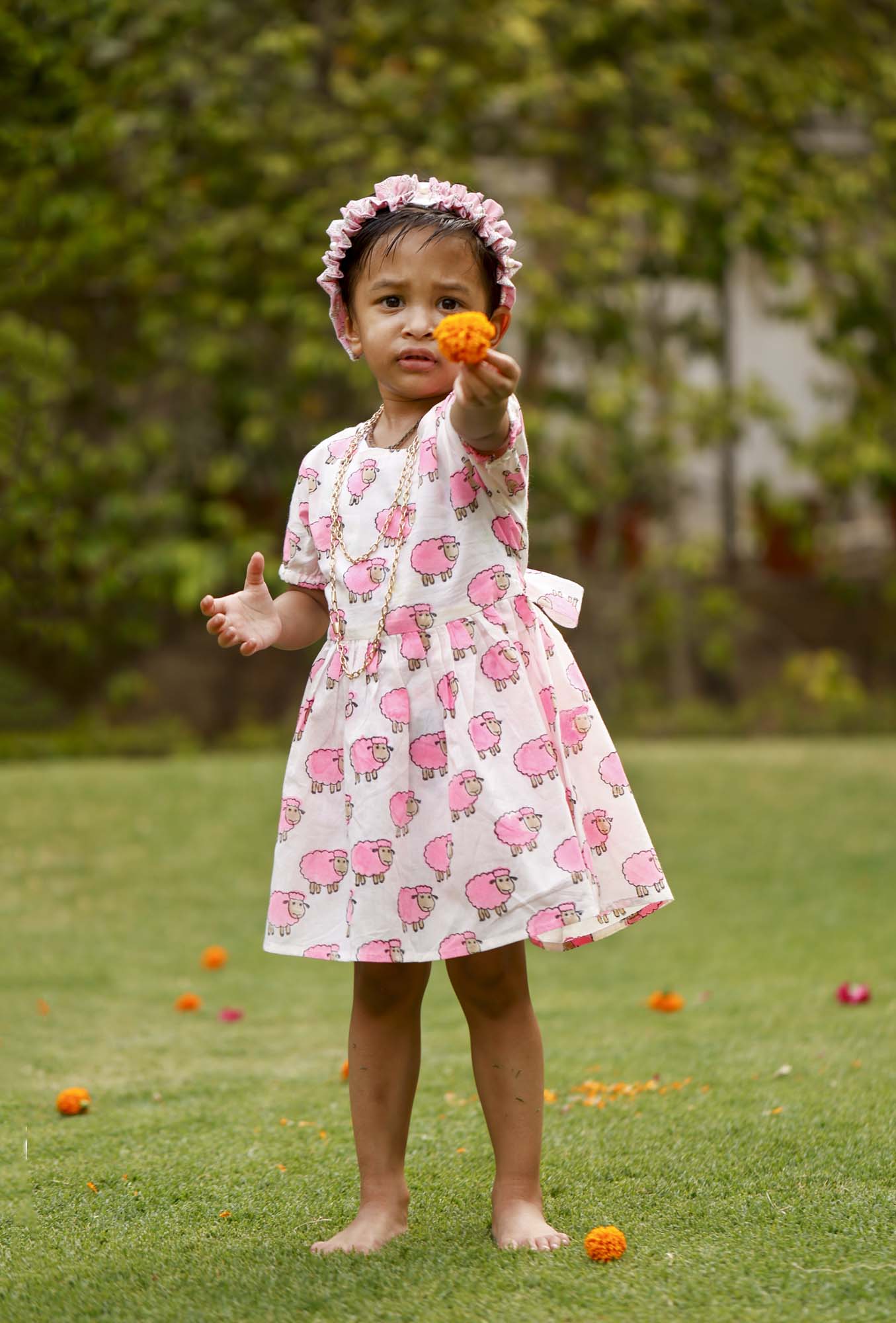 Pink Lamb Girl Frock