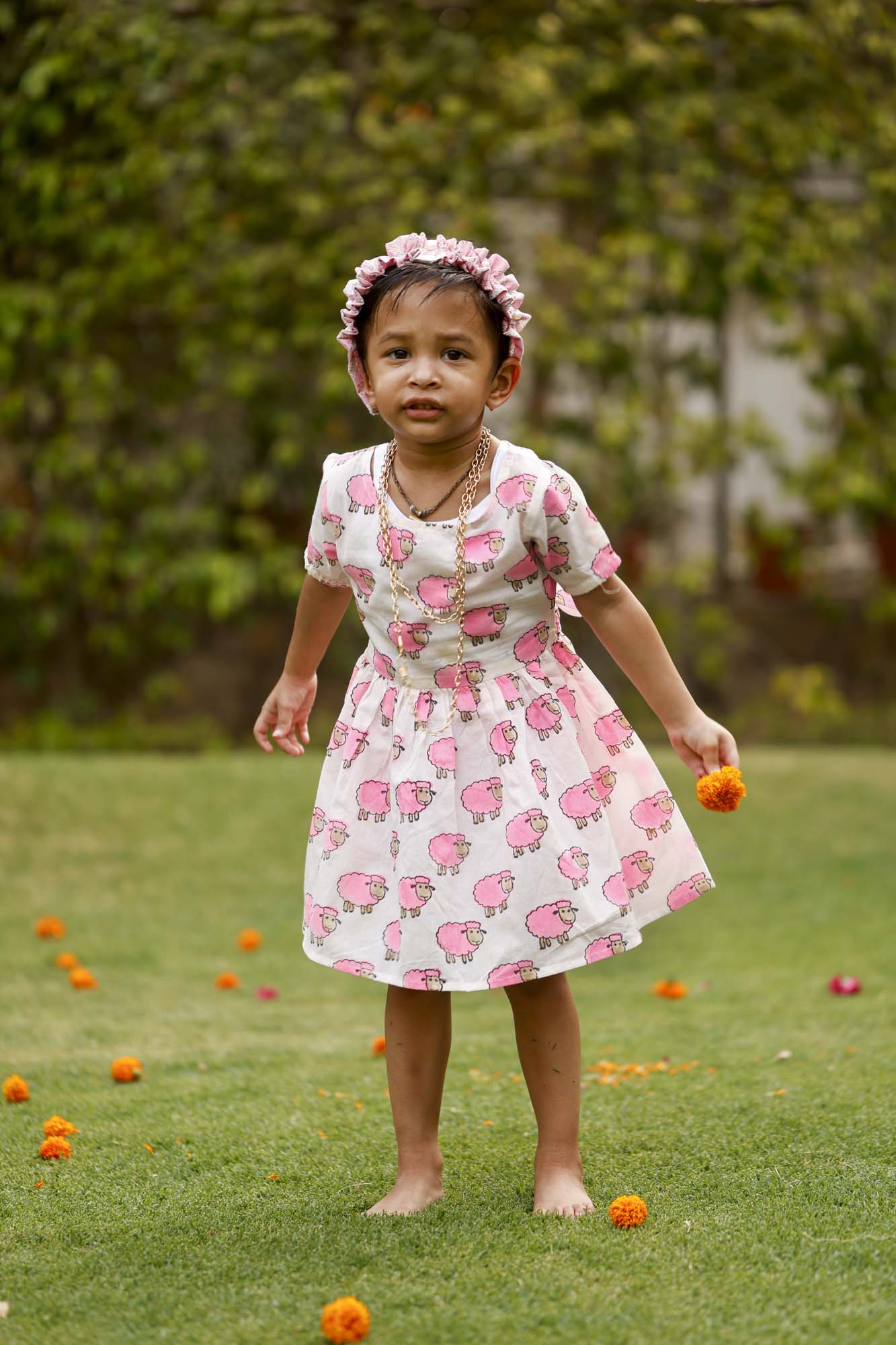 Pink Lamb Girl Frock