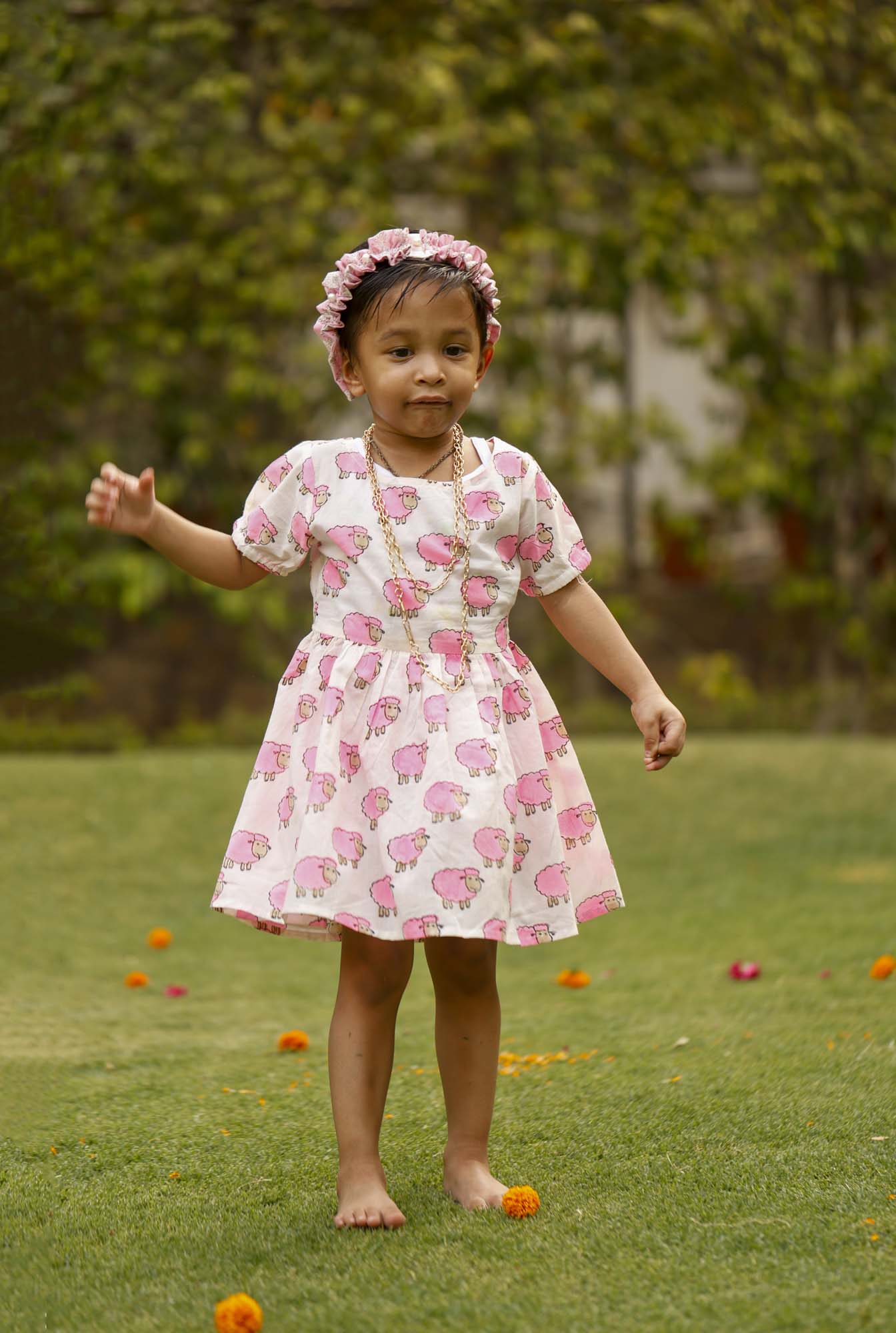 Pink Lamb Girl Frock