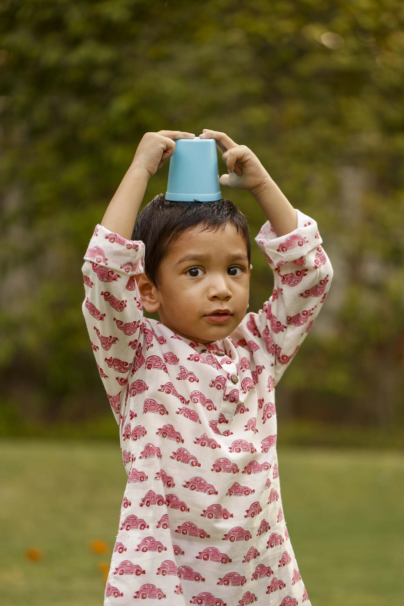 Kurta Boy Cars Pink