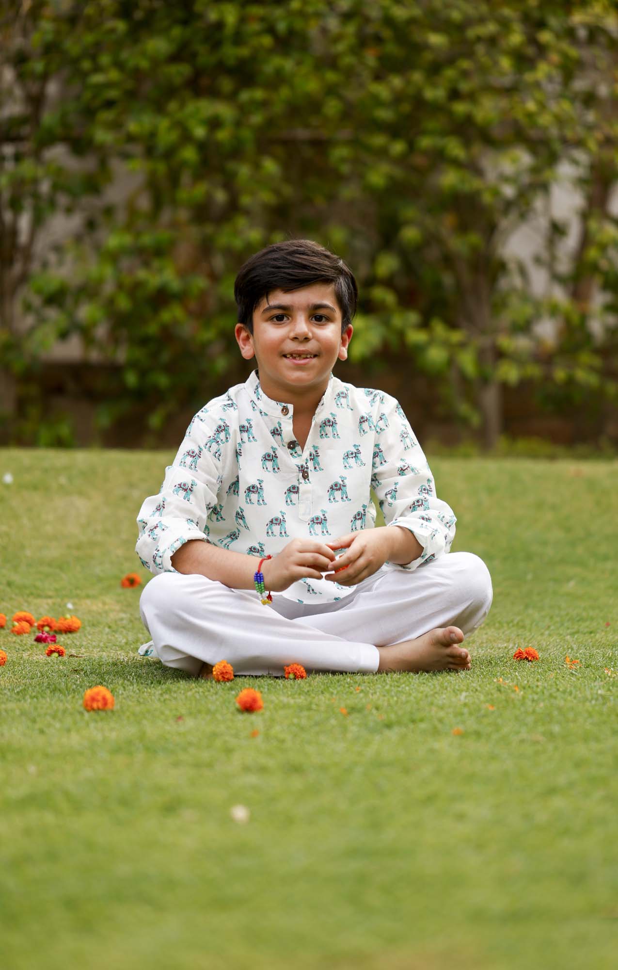 Green Camel Boy Kurta