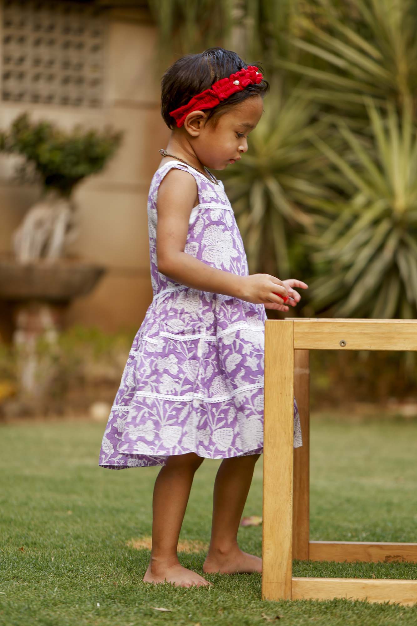 Glam Garden Purple Girl Frock