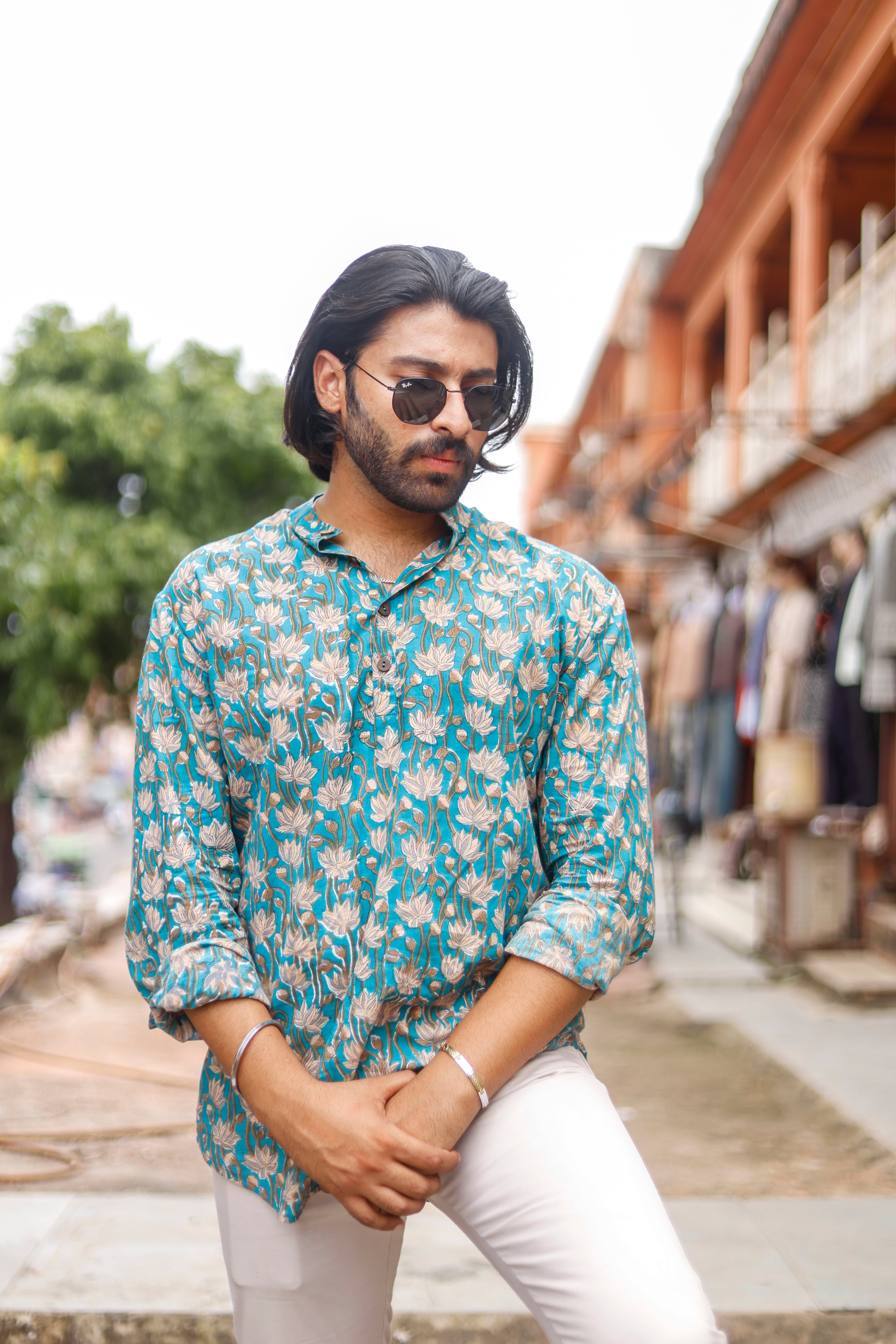 Blue Sea Lotus Shirt