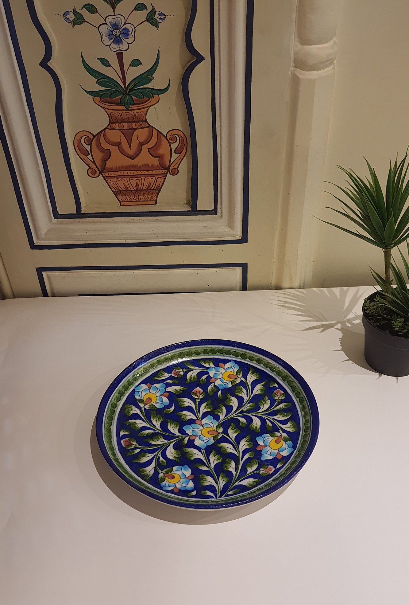 Plate Blue Indigo Ceramic