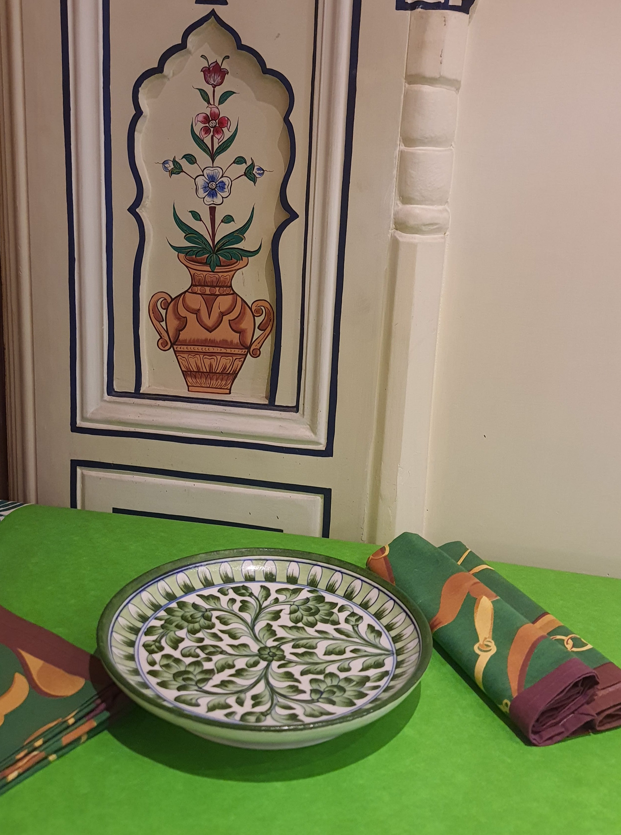 Plate Green Ceramic