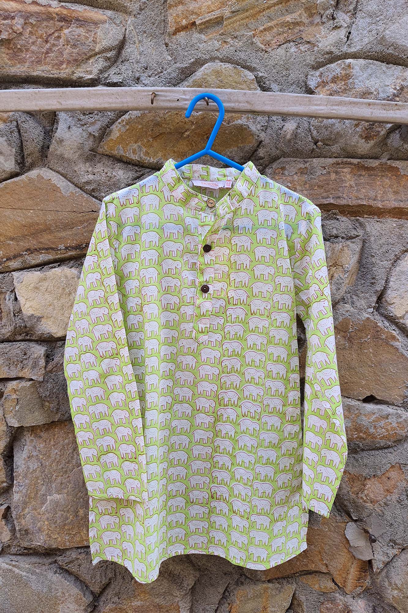 Kurta Boy Elephant Green