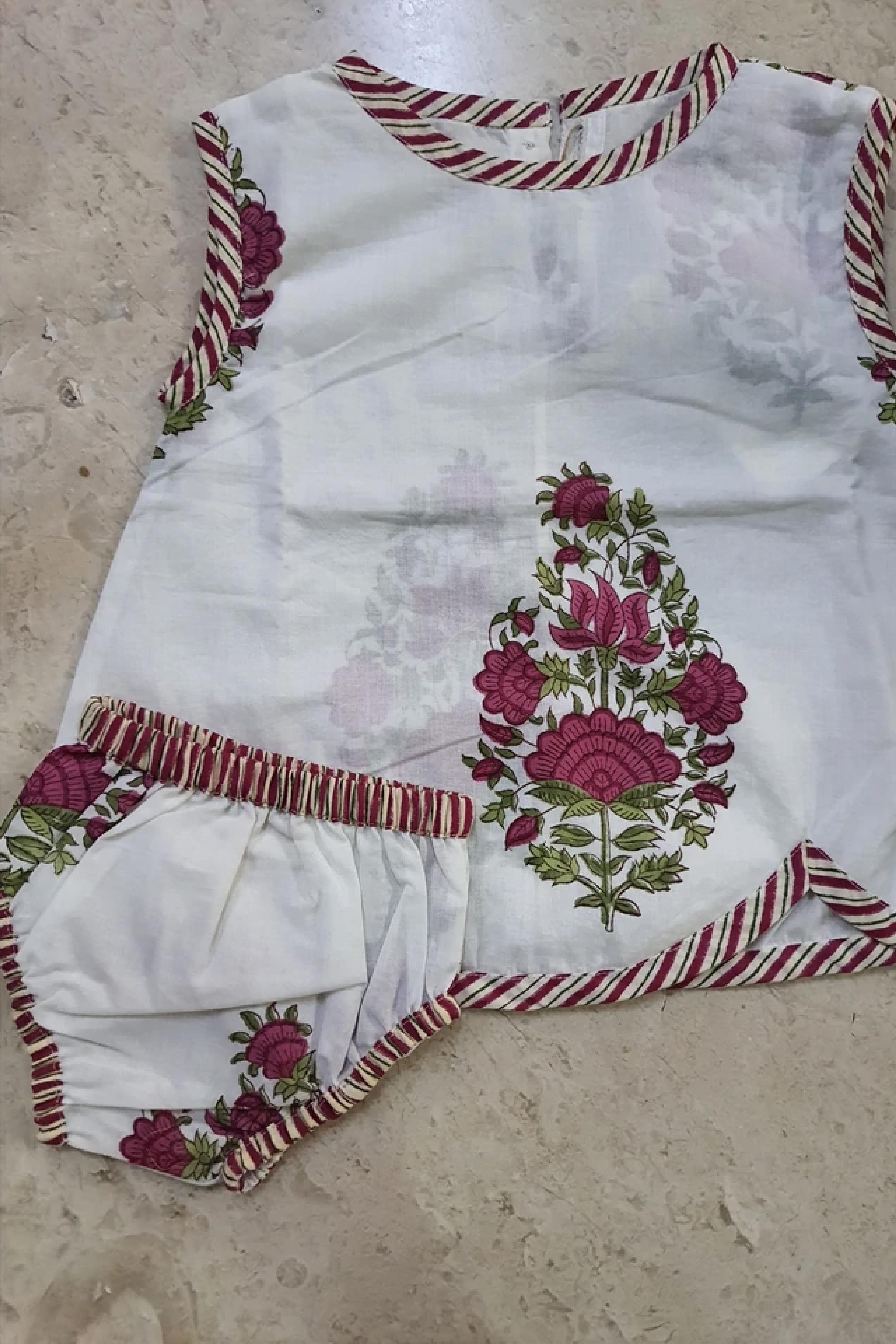 Mughal Boota - Infant Baby Dress With Shorts